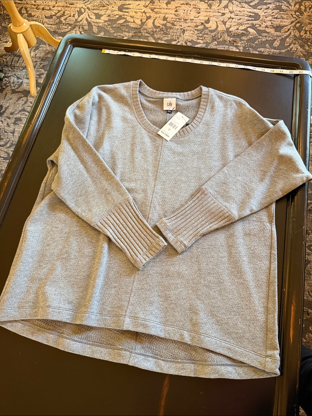 Cabi cool off sweatshirt Heather Gray V-Neck Sweater